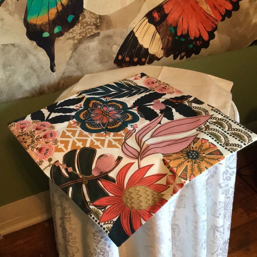 Set of Square Floral Pillow Covers